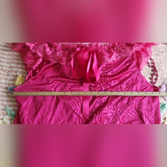 Vintage Pink Nightgown Maxi Off Shoulder Romantic XL To Plus Size - Picture 7 of 10